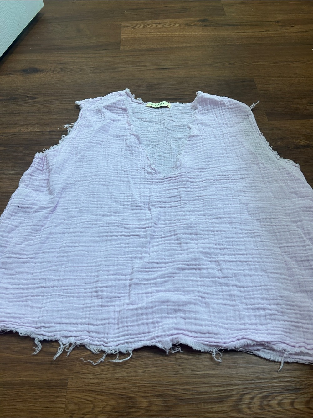 Light Pink Sleeveless Gauze Tank Top - Casual Women's Layer